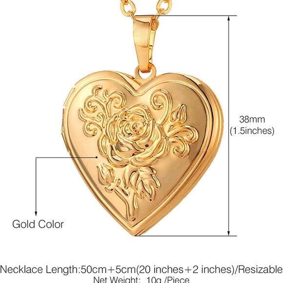 Personalized Picture Necklaces for Women Girls, Platinum/Gold Plated Lockets wit - Picture 4 of 7